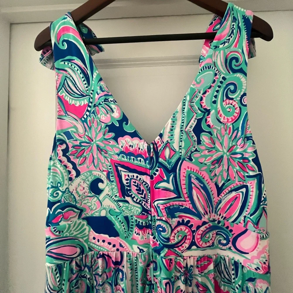 Lilly Pulitzer Pink and Blue Paisley Maxi Dress - Picture 5 of 8
